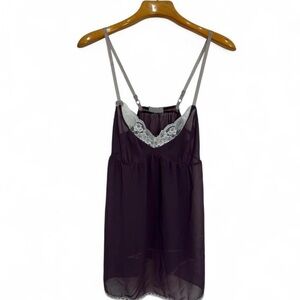 Victoria’s Secret 2010 sheer lace purple cami